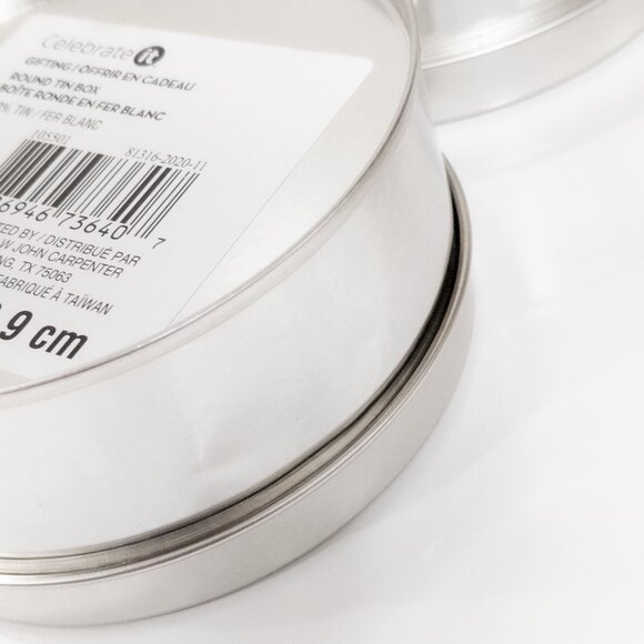 Celebrate It / 3 pc Round Tin Box 2.9in / 9.9cm / Gift, Storage, Notions w/ Lid - Picture 5 of 5